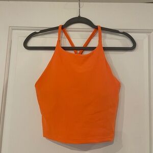 Orange cropped athletic tank